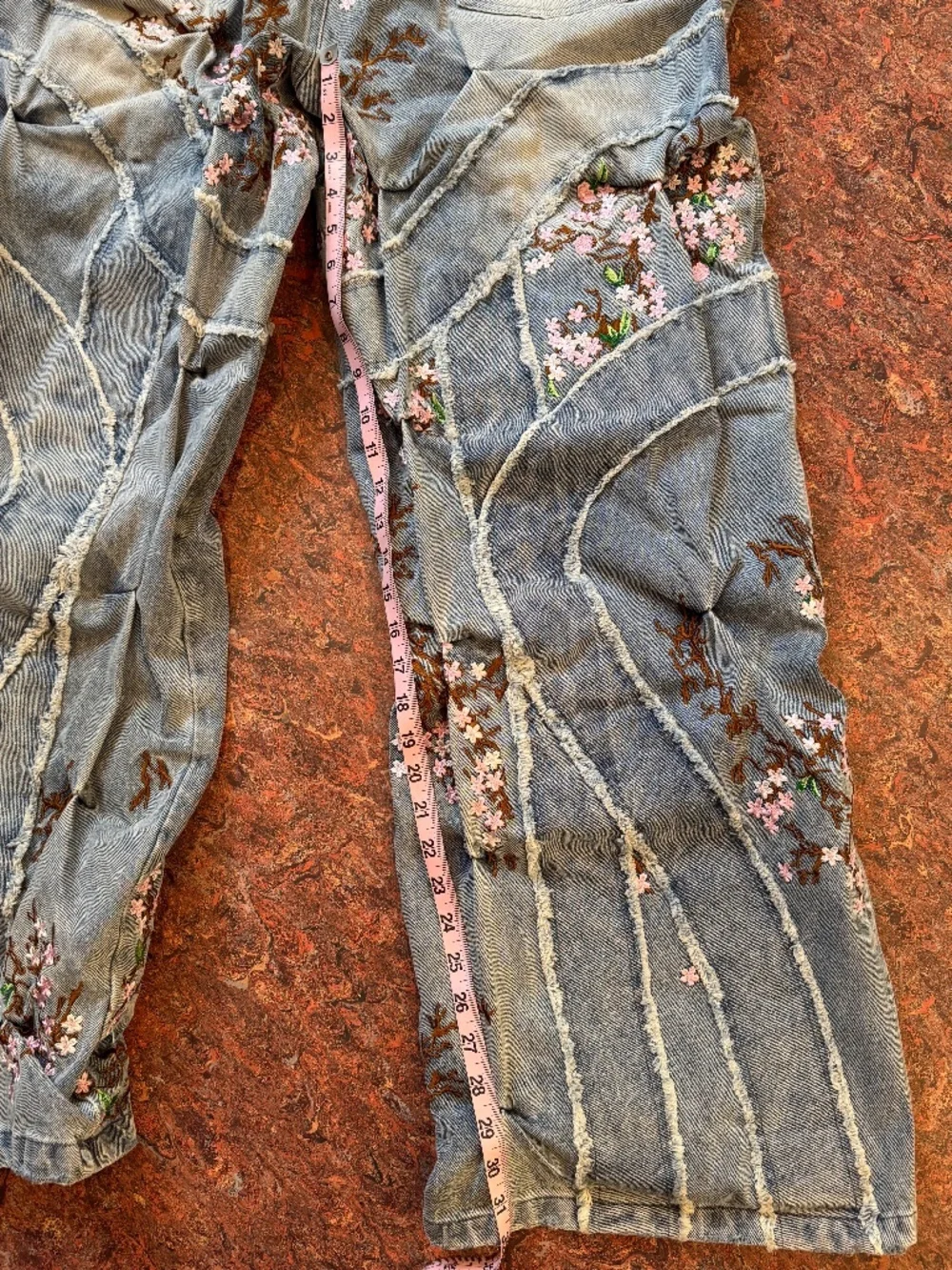 Badson Cherry Blossom Jeans  Unisex  Size XL - Picture 13 of 16